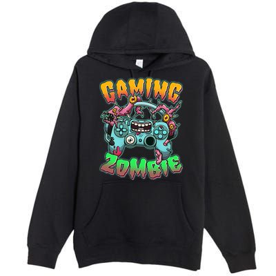 Funny Halloween Gaming Zombie Game Controller Premium Pullover Hoodie