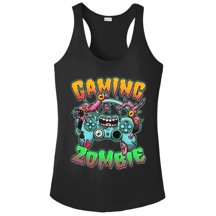 Funny Halloween Gaming Zombie Game Controller Ladies PosiCharge Competitor Racerback Tank