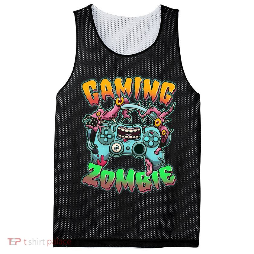 Funny Halloween Gaming Zombie Game Controller Mesh Reversible Basketball Jersey Tank
