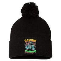 Funny Halloween Gaming Zombie Game Controller Pom Pom 12in Knit Beanie