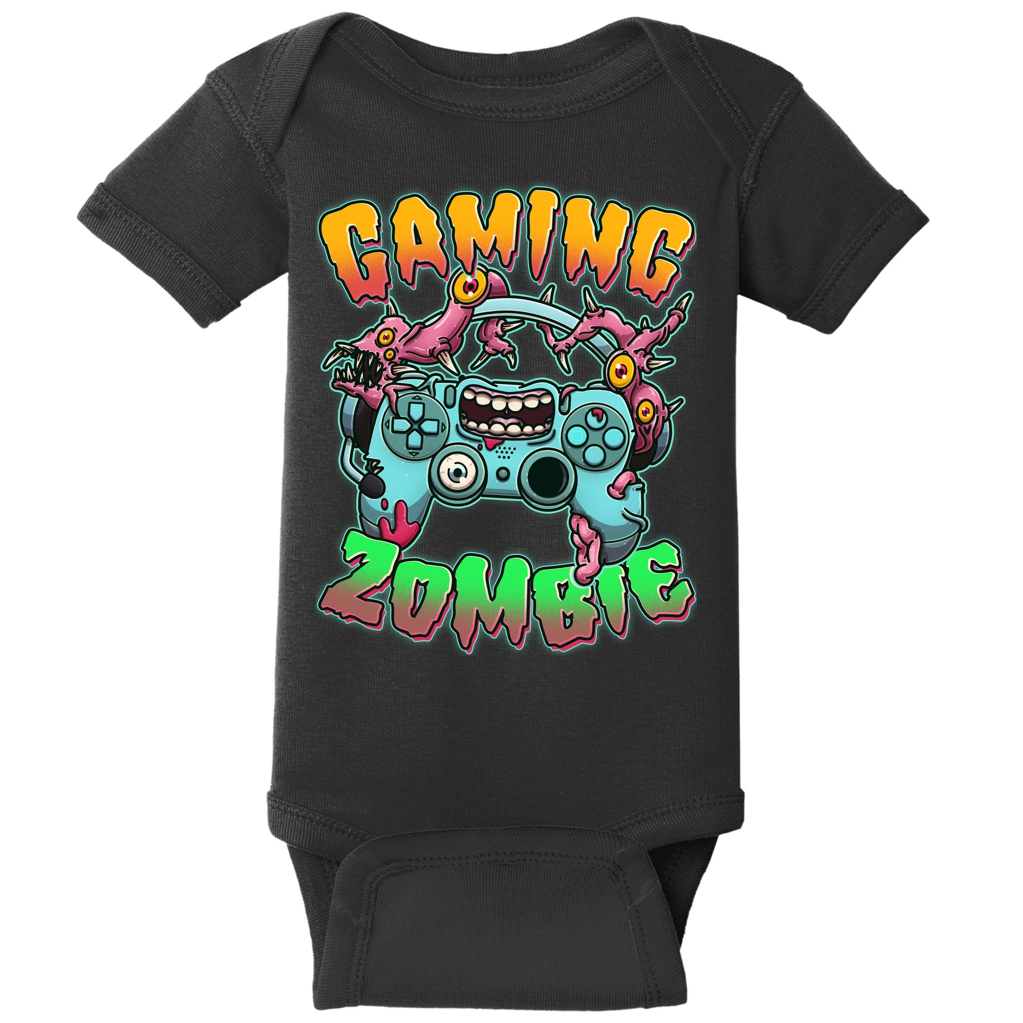 Funny Halloween Gaming Zombie Game Controller Baby Bodysuit