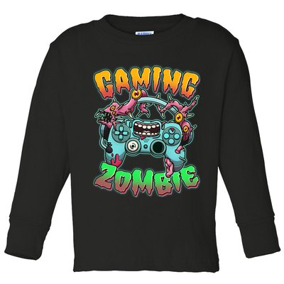 Funny Halloween Gaming Zombie Game Controller Toddler Long Sleeve Shirt