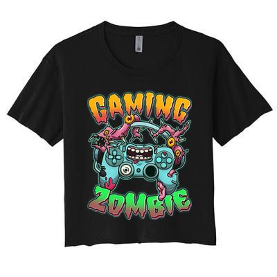 Funny Halloween Gaming Zombie Game Controller Crop Top