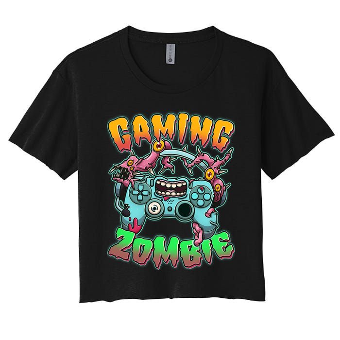 Funny Halloween Gaming Zombie Game Controller Crop Top