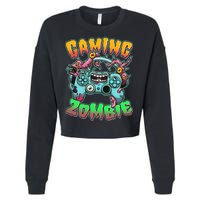 Funny Halloween Gaming Zombie Game Controller Cropped Pullover Crew