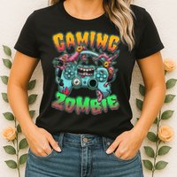 Funny Halloween Gaming Zombie Game Controller Womens T-Shirt