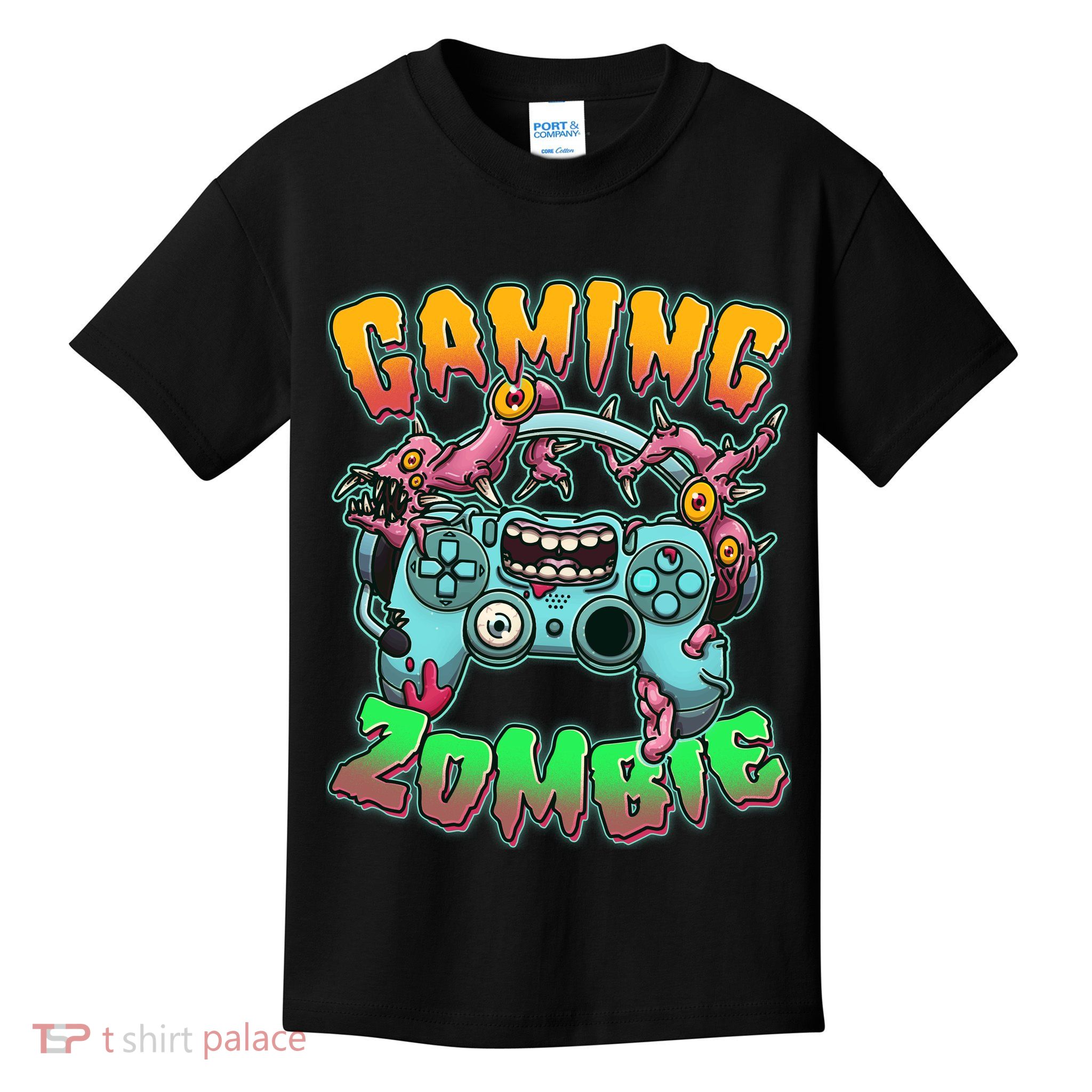 Funny Halloween Gaming Zombie Game Controller Kids T-Shirt