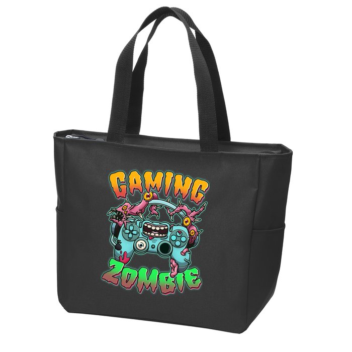 Funny Halloween Gaming Zombie Game Controller Zip Tote Bag