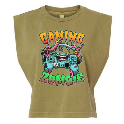 Funny Halloween Gaming Zombie Game Controller Garment-Dyed Women's Muscle Tee