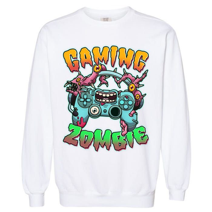 Funny Halloween Gaming Zombie Game Controller Garment-Dyed Sweatshirt
