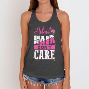 Field Hockey Goalie Helmet Hair Dont Care Great Gift Women's Knotted Racerback Tank