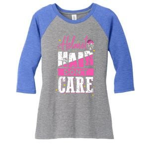 Field Hockey Goalie Helmet Hair Dont Care Great Gift Women's Tri-Blend 3/4-Sleeve Raglan Shirt