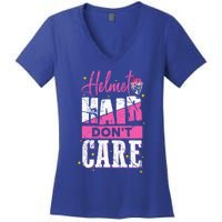 Field Hockey Goalie Helmet Hair Dont Care Great Gift Women's V-Neck T-Shirt