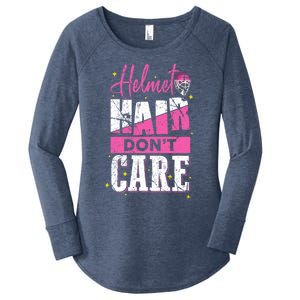 Field Hockey Goalie Helmet Hair Dont Care Great Gift Women's Perfect Tri Tunic Long Sleeve Shirt