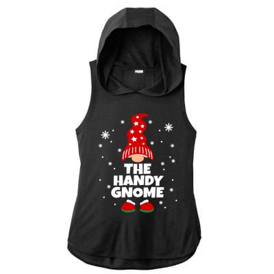 Funny Handy Gnome Family Matching Christmas Gift Ladies PosiCharge Tri-Blend Wicking Draft Hoodie Tank