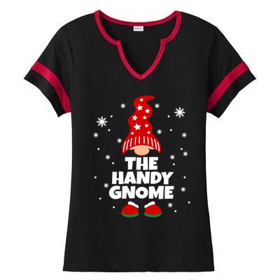 Funny Handy Gnome Family Matching Christmas Gift Ladies Halftime Notch Neck Tee