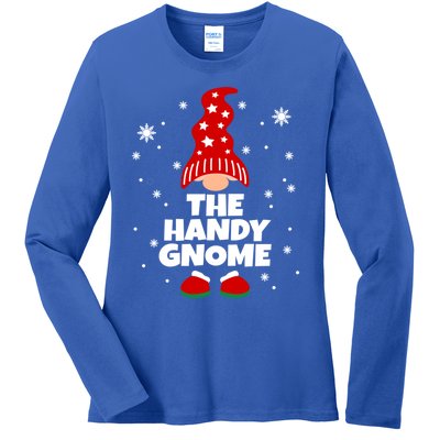 Funny Handy Gnome Family Matching Christmas Gift Ladies Long Sleeve Shirt