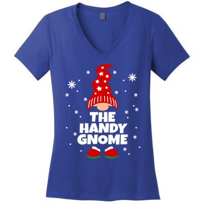 Funny Handy Gnome Family Matching Christmas Gift Women's V-Neck T-Shirt