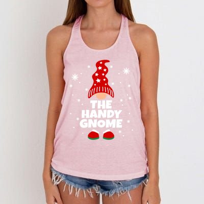 Funny Handy Gnome Family Matching Christmas Gift Women's Knotted Racerback Tank