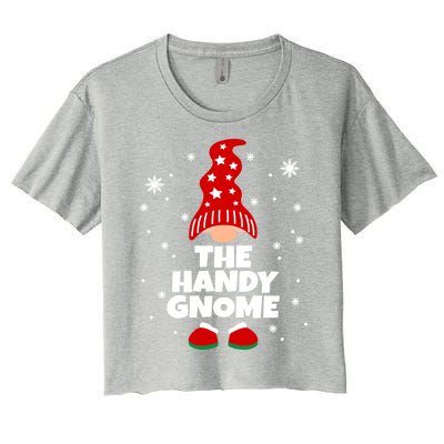 Funny Handy Gnome Family Matching Christmas Gift Women's Crop Top Tee