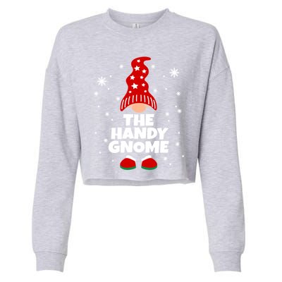 Funny Handy Gnome Family Matching Christmas Gift Cropped Pullover Crew