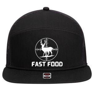 Funny Hunter Gift Deer Hunting Funny Hunter Fast Food Gift 😭🙄🥴 Funny Gift 7 Panel Mesh Trucker Snapback Hat