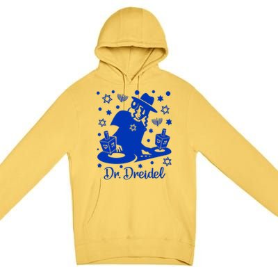 Funny Hanukkah Gift Dr Dreidel Chanukah Graphic Holiday Gift Premium Pullover Hoodie