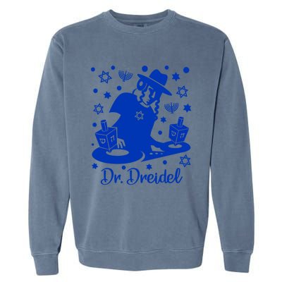 Funny Hanukkah Gift Dr Dreidel Chanukah Graphic Holiday Gift Garment-Dyed Sweatshirt