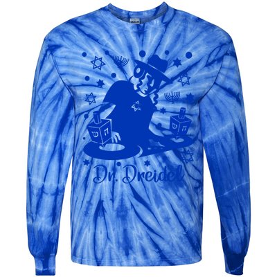 Funny Hanukkah Gift Dr Dreidel Chanukah Graphic Holiday Gift Tie-Dye Long Sleeve Shirt