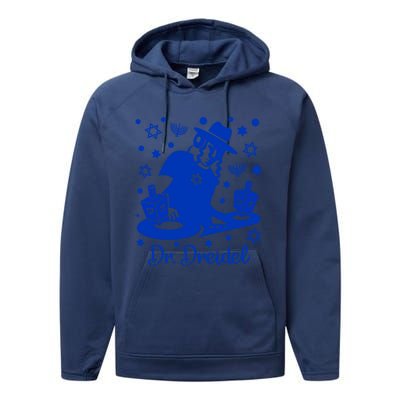 Funny Hanukkah Gift Dr Dreidel Chanukah Graphic Holiday Gift Performance Fleece Hoodie