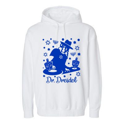 Funny Hanukkah Gift Dr Dreidel Chanukah Graphic Holiday Gift Garment-Dyed Fleece Hoodie