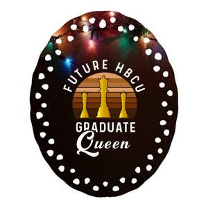 Future HBCU Grad History Black College Queen Melanin Ceramic Oval Ornament