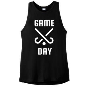 Field Hockey Game Day Funny Mom And Dad Spirit Wear Design Gift Ladies PosiCharge Tri-Blend Wicking Tank