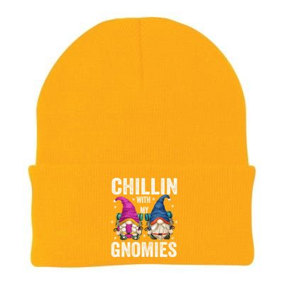 Funny Hiking Gnomes For Camper Chillin With My Gnomies Gift Knit Cap Winter Beanie