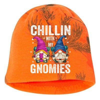 Funny Hiking Gnomes For Camper Chillin With My Gnomies Gift Kati - Camo Knit Beanie