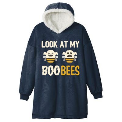 Funny Halloween Gift Look At My Boo Bees Funny Gift Hooded Wearable Blanket