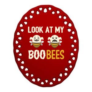 Funny Halloween Gift Look At My Boo Bees Funny Gift Ceramic Oval Ornament