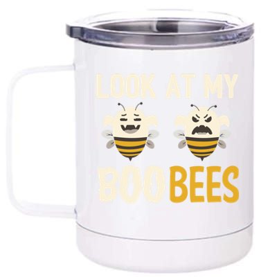 Funny Halloween Gift Look At My Boo Bees Funny Gift 12 oz Stainless Steel Tumbler Cup