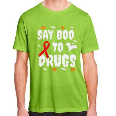 Funny Halloween Gift Say Boo To Drugs Awareness Red Ribbon Adult ChromaSoft Performance T-Shirt