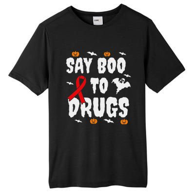 Funny Halloween Gift Say Boo To Drugs Awareness Red Ribbon Tall Fusion ChromaSoft Performance T-Shirt