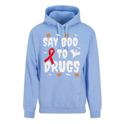 Funny Halloween Gift Say Boo To Drugs Awareness Red Ribbon Unisex Surf Hoodie