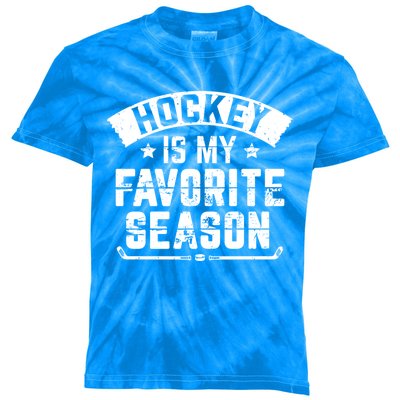 Funny Hockey Gift And Is My Favorite Season Great Gift Kids Tie-Dye T-Shirt