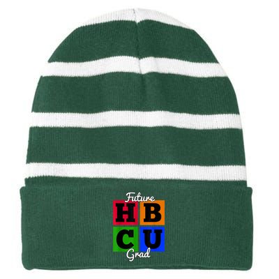 Future HBCU Grad For Kidss And Teens Striped Beanie with Solid Band