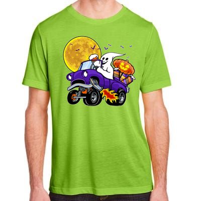 Funny Halloween Ghost Muscle Car Adult ChromaSoft Performance T-Shirt