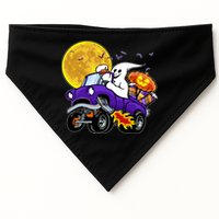 Funny Halloween Ghost Muscle Car USA-Made Doggie Bandana