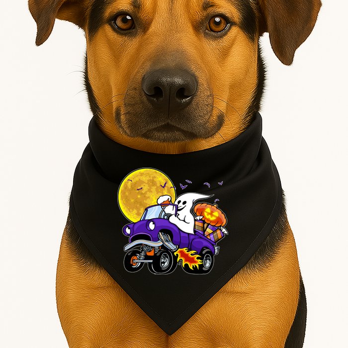Funny Halloween Ghost Muscle Car USA-Made Doggie Bandana