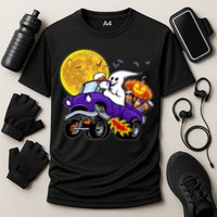 Funny Halloween Ghost Muscle Car Cooling Performance Crew T-Shirt