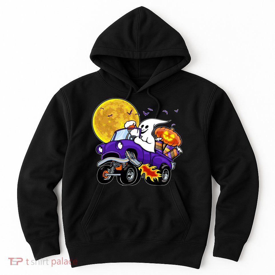 Funny Halloween Ghost Muscle Car Hoodie