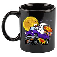Funny Halloween Ghost Muscle Car 11oz C Handle Ceramic Mug