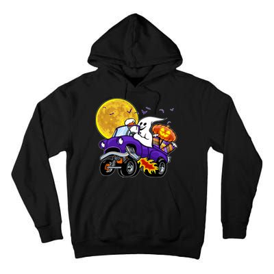 Funny Halloween Ghost Muscle Car Tall Hoodie